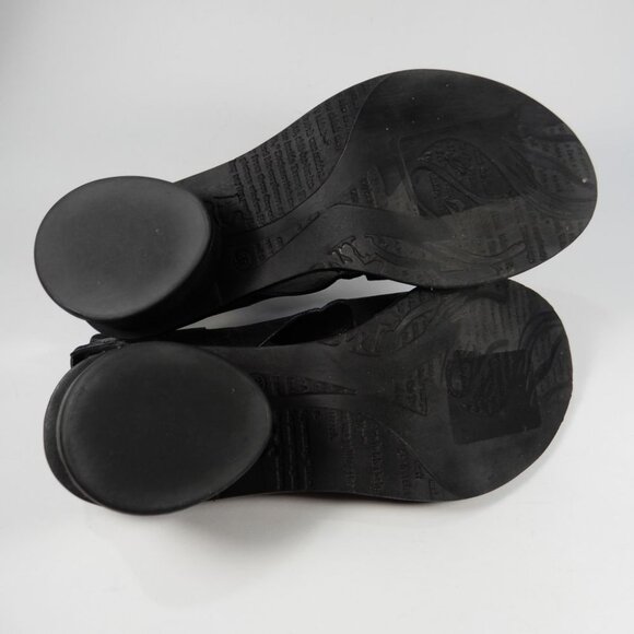 A.S.98 Lucca Heeled Sandals Size 37 7 Black Leather EUC $319 - Picture 8 of 12